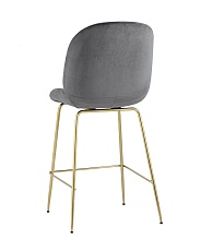 Полубарный стул Stool Group Турин со спинкой велюр серый золотые ножки 8329A VELVET GREY 4