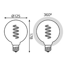 Лампа светодиодная диммируемая филаментная Gauss E27 5W 1800K зеленая 1012802105 4