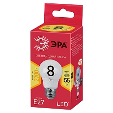 Лампа светодиодная ЭРА E27 8W 2700K матовая ECO LED A55-8W-827-E27 Б0032095 3