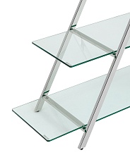 Стеллаж Stool Group Гейт прозрачное стекло сталь серебро EDCS-006 2