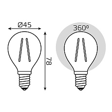 Лампа светодиодная филаментная Gauss E14 11W 4100К прозрачная 105801211 3