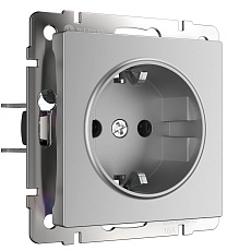 Розетка с заземлением Werkel серебряный W1171006 4690389157707