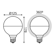 Лампа светодиодная филаментная Gauss E27 9W 4100K белая 1014802209 4