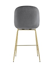 Полубарный стул Stool Group Турин со спинкой велюр серый золотые ножки 8329A VELVET GREY 3