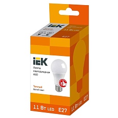 Лампа светодиодная IEK E27 11W 3000K матовая LLE-A60-11-230-30-E27 1