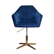 Поворотное кресло AksHome Dubai синий, велюр 62676 4