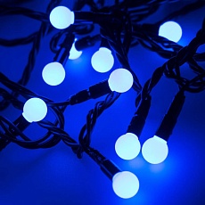 Уличная светодиодная гирлянда Ardecoled шарики 230V синий ARD-Ball-Classic-D13-10000-Black-100Led Blue 025570 1