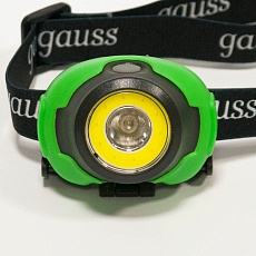 Налобный светодиодный фонарь Gauss от батареек 65х54 180 лм GF303 3
