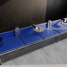 Рамка стеклянная Voltum S70 на 3 поста, (титан, стекло) VLS110306 1