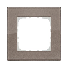 Рамка LK Studio 1-постовая, натуральное стекло (серо-коричневый) LK80 844119-1