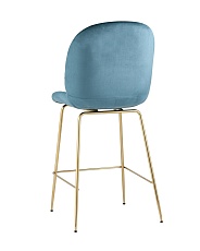 Полубарный стул Stool Group Турин со спинкой велюр маренго золотые ножки 8329A VELVET BLUE 4