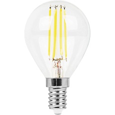 Лампа светодиодная филаментная Feron E14 5W 2700K Шар Прозрачная LB-61 25578 2