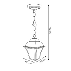 Уличный подвесной cветильник Elektrostandard Apus H черное золото GL 1009H a043115 1