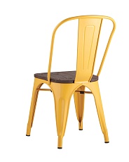 Барный стул Tolix желтый глянцевый + темное дерево YD-H440B-W LG-06 3