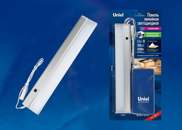 Мебельный светодиодный светильник Uniel ULI-F41-5,5W/4200K/Dim Sensor IP20 Silver UL-00002883 фото 2