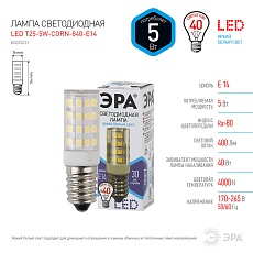 Лампа светодиодная ЭРА E14 5W 4000K прозрачная LED T25-5W-CORN-840-E14 Б0033031 2