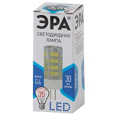 Лампа светодиодная ЭРА G4 3,5W 4000K прозрачная LED JC-3,5W-220V-CER-840-G4 Б0027856 1