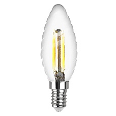 Лампа светодиодная филаментная REV TC37 E14 5W 4000K DECO Premium холодный свет свеча на ветру 32492 8 1