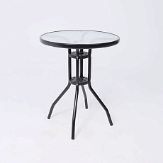 Садовый стол AksHome Verona 80*73, сталь-черная/закаленное стекло 5мм 94007 1