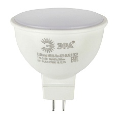 Лампа светодиодная ЭРА GU5.3 5W 4000K матовая LED LED MR16-5W-840-GU5.3 R Б0049639 2
