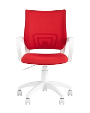 Офисное кресло Topchairs ST-Basic-W спинка белая сетка TW-15 сиденье красная ткань 26-22 ST-BASIC-W/WH/26-22 2