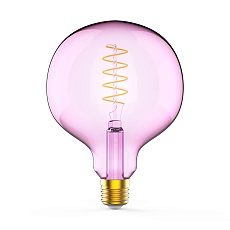 Лампа светодиодная диммируемая филаментная Gauss E27 5W 1800K розовая 1011802105 3