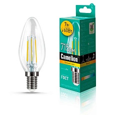 Лампа светодиодная Camelion E14 7W 3000K LED7-C35-FL/830/E14 13452