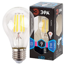 Лампа светодиодная филаментная ЭРА E27 9W 4000K прозрачная F-LED A60-9W-840-E27 Б0043434 3