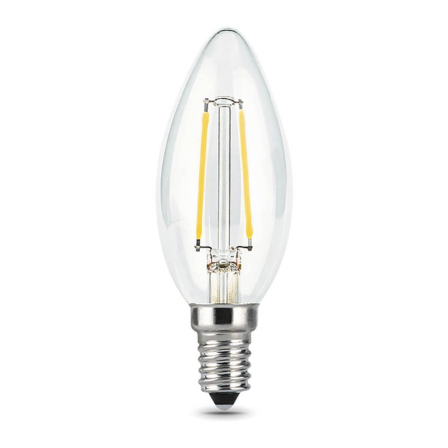 Лампа светодиодная филаментная Gauss E14 7W 4100К прозрачная 103801207 фото 2