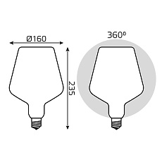 Лампа светодиодная филаментная Gauss E27 9W 4100К матовая 1016802209 3