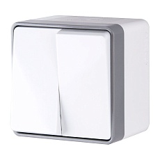 Выключатель Werkel двухклавишный влагозащищенный Gallant белый WL15-03-02 4690389102141