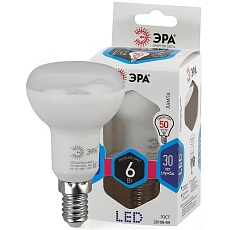 Лампа светодиодная ЭРА E14 6W 4000K матовая LED R50-6W-840-E14 Б0020556 2