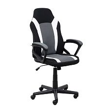 Игровое кресло AksHome Flaviy черный/серый/белый, ткань 86381