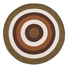 Ковер Tkano из хлопка Target коричневого цвета из коллекции Ethnic, Ø150 см TK22-DR0032