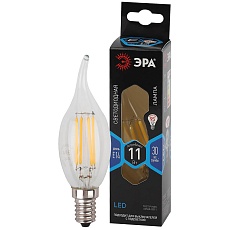 Лампа светодиодная филаментная ЭРА E14 11W 4000K прозрачная F-LED BXS-11W-840-E14 Б0047002 1