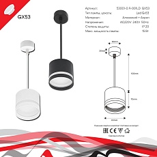 Подвесной светильник Reluce 53001-0.9-001LD GX53 BK 2