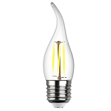 Лампа светодиодная филаментная REV FC37 E27 7W 2700K DECO Premium теплый свет свеча на ветру 32429 4 1