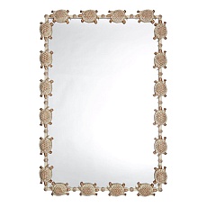 Зеркало Runden Черепахи белый/золото прямоугольное V20023