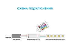 Мини-контроллер RGB Apeyron с пультом 12/24V 04-15 1