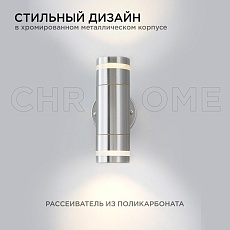 Уличный настенный светильник Apeyron Chrome 11-112 3
