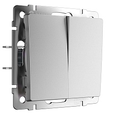 Выключатель Werkel двухклавишный серебряный матовый W1122065 4690389195549 2