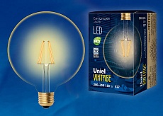Лампа светодиодная филаментная Uniel E27 8W 2250K прозрачная LED-G125-8W/GOLDEN/E27 GLV21GO UL-00002358 1