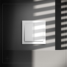 Выключатель с самовозвратом встраиваемый Voltum S70 двухклавишный 10А, (белый матовый) VLS020602 5