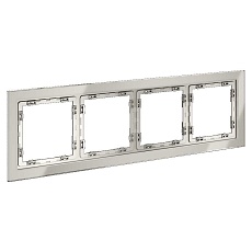 Рамка стеклянная Voltum S70 на 4 поста, (кашемир, стекло) VLS110403