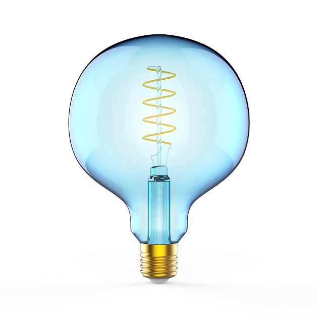 Лампа светодиодная диммируемая филаментная Gauss E27 5W 1800K синяя 1013802105 фото 4