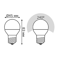 Лампа светодиодная Gauss E27 6W 3000K матовая 53216T 1
