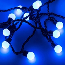 Уличная светодиодная гирлянда Ardecoled шарики 230V синий ARD-Ball-Classic-D17.5-20000-Black-200Led Blue 025589 1