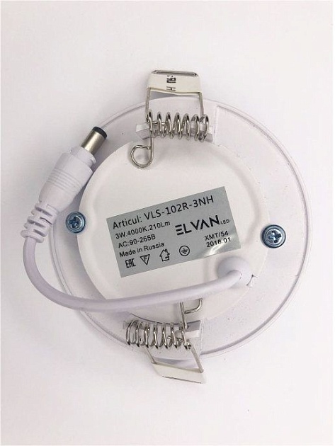 Встраиваемый светодиодный светильник Elvan VLS-102R-3W-NH-Wh фото 2
