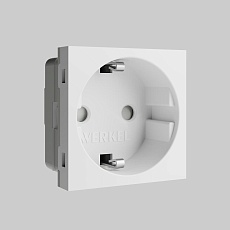 Модульная розетка с заземлением и шторками Werkel белый W1171160 4690389211744
