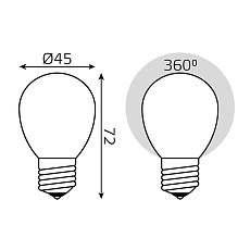 Лампа светодиодная филаментная Gauss E27 4,5W 2700К матовая 1055215 1